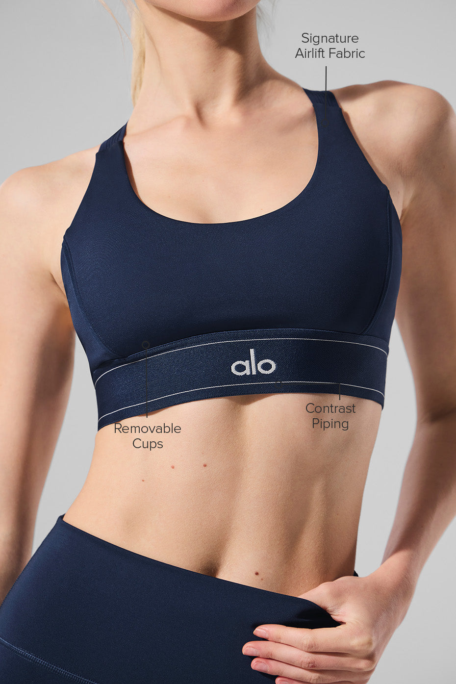 alo Airlift Suit Up Bra - Navy/Navy
