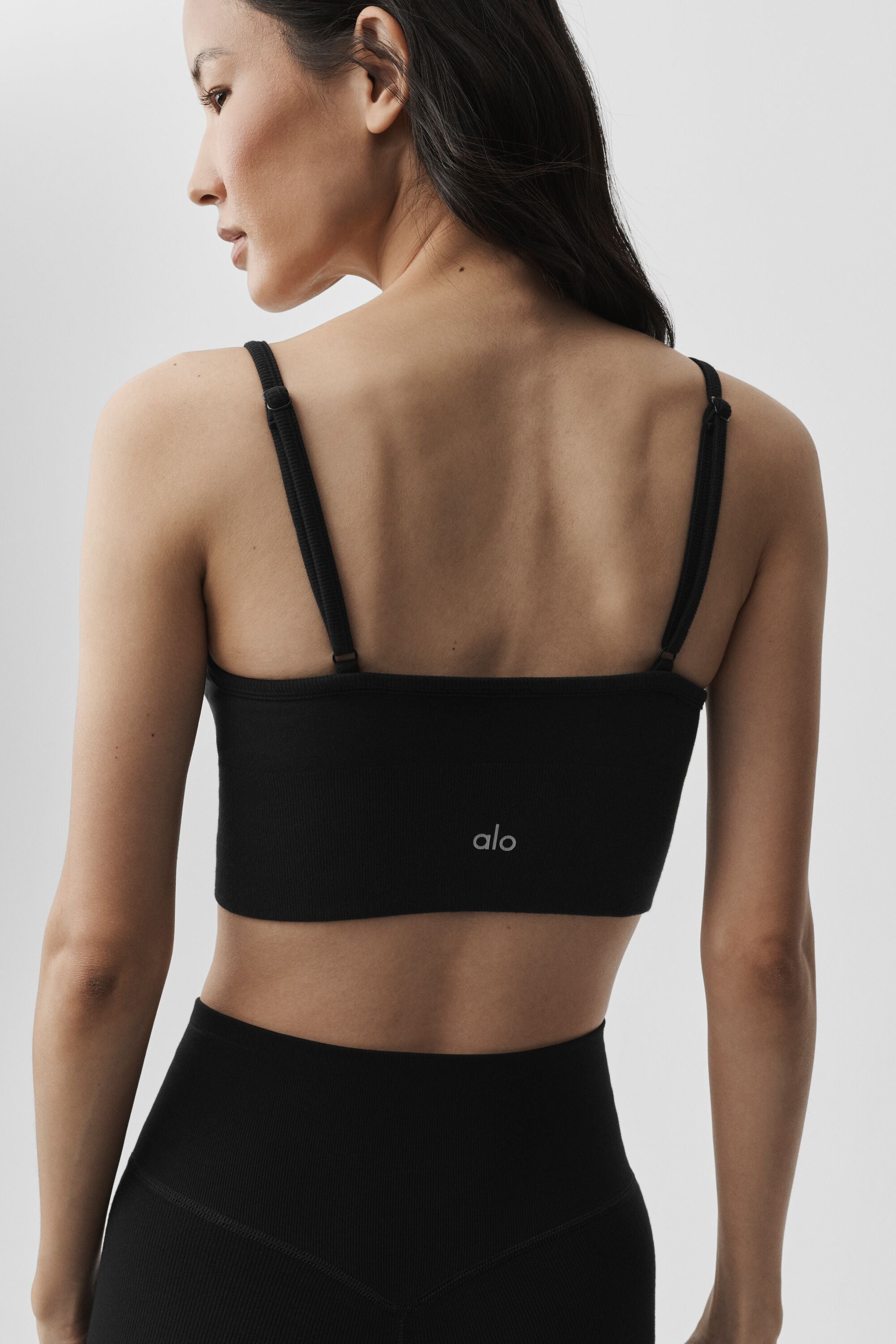alo Seamless Modal Ribbed Delight Bralette - Black