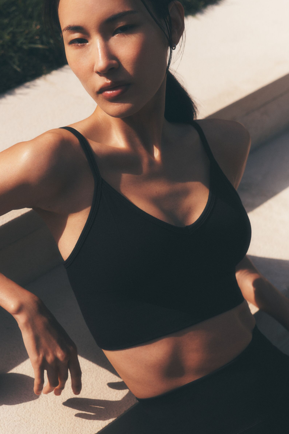 alo Seamless Modal Ribbed Delight Bralette - Black