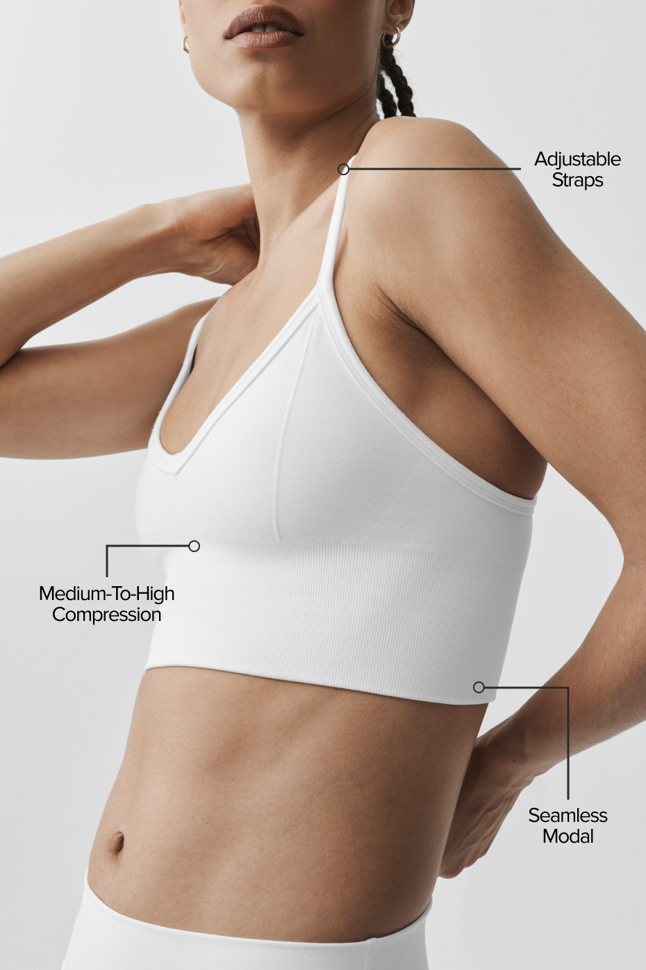 alo Seamless Modal Ribbed Delight Bralette - White