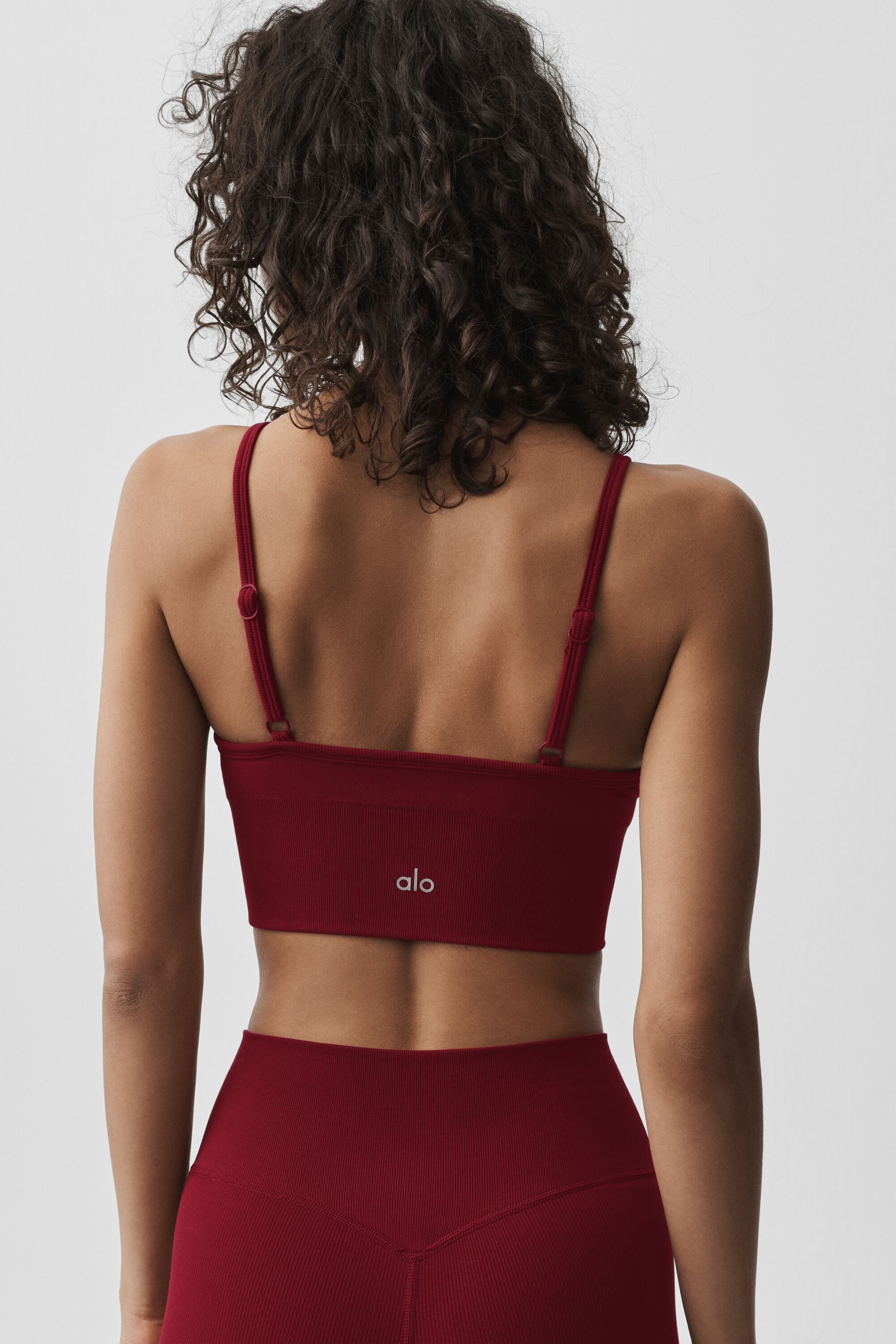 alo Seamless Modal Ribbed Delight Bralette - Summer Romance Red