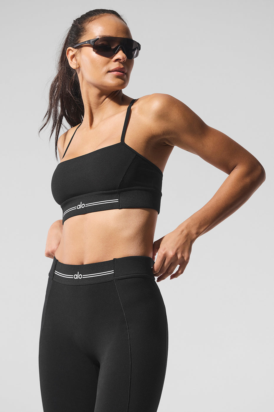 alo Alosoft Relay Bra - Black/White