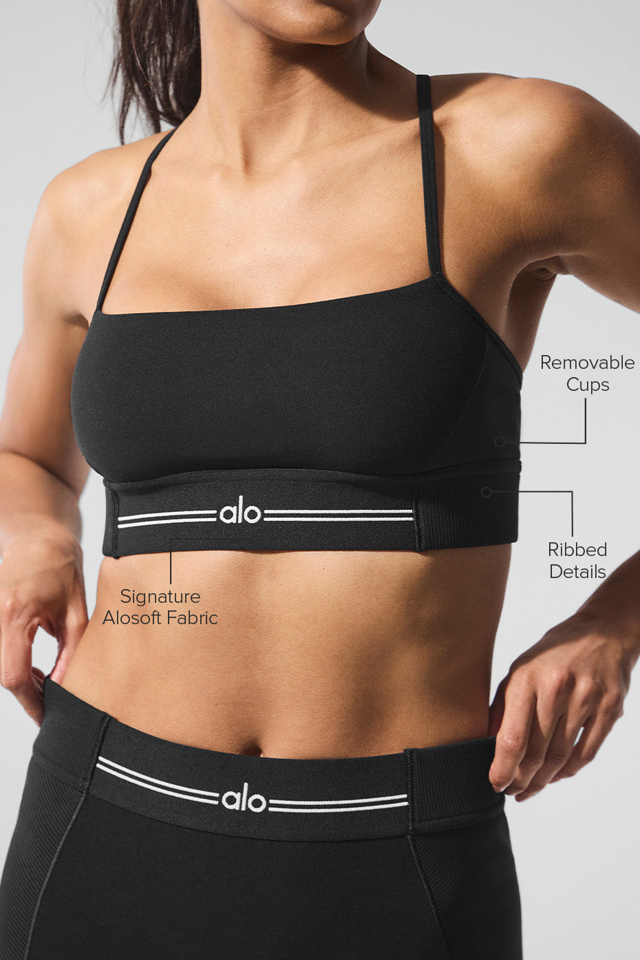 alo Alosoft Relay Bra - Black/White