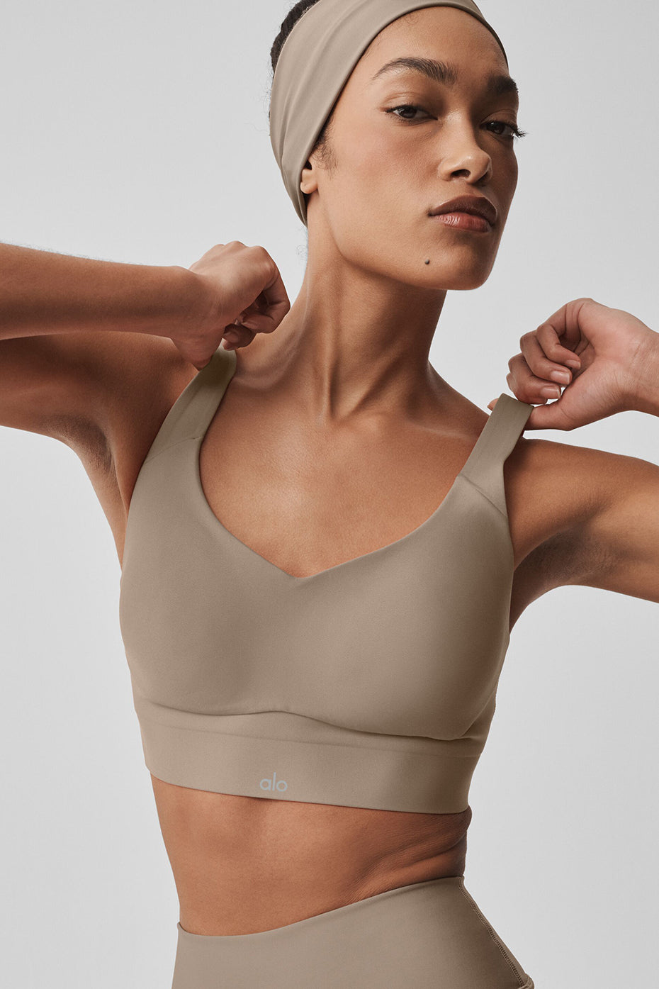 alo Airlift Endurance High-Impact Bra - Gravel