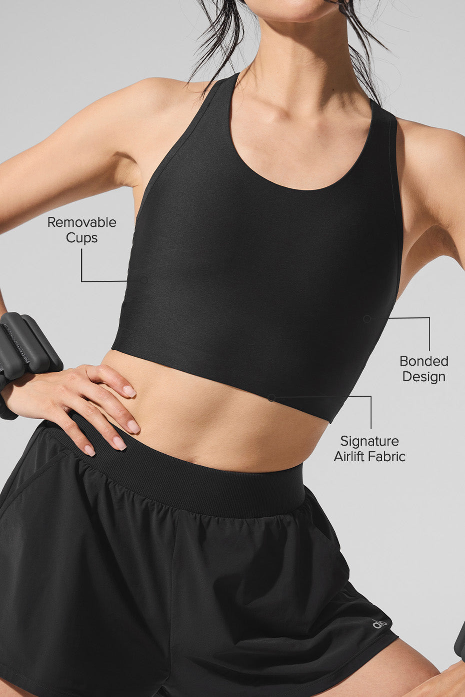 alo Airlift Super Sleek Bra Tank - Black