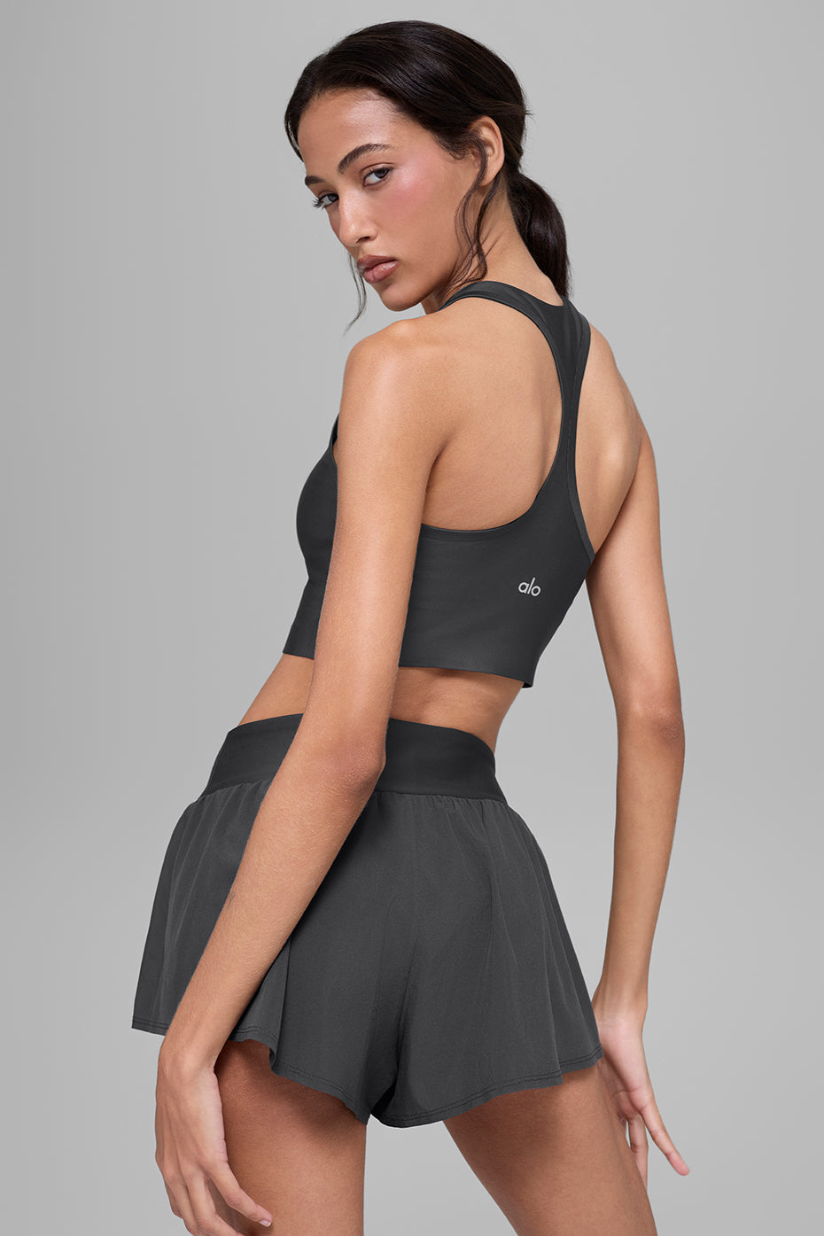 alo Airlift Super Sleek Bra Tank - Anthracite