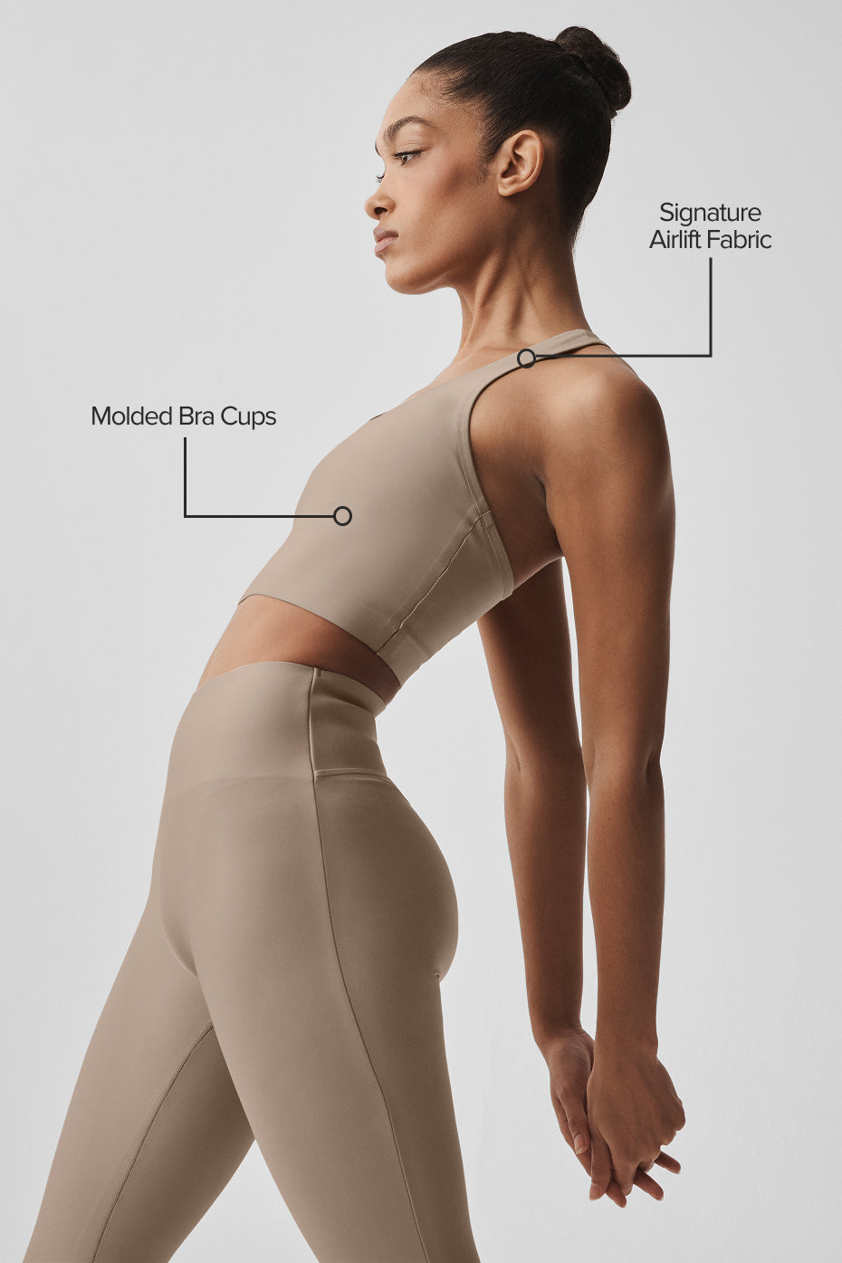 alo Airlift Super Sleek Bra Tank - Gravel