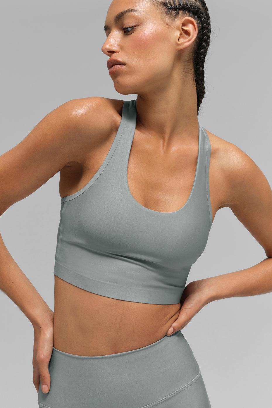 alo Airlift Super Sleek Bra Tank - Lunar Grey