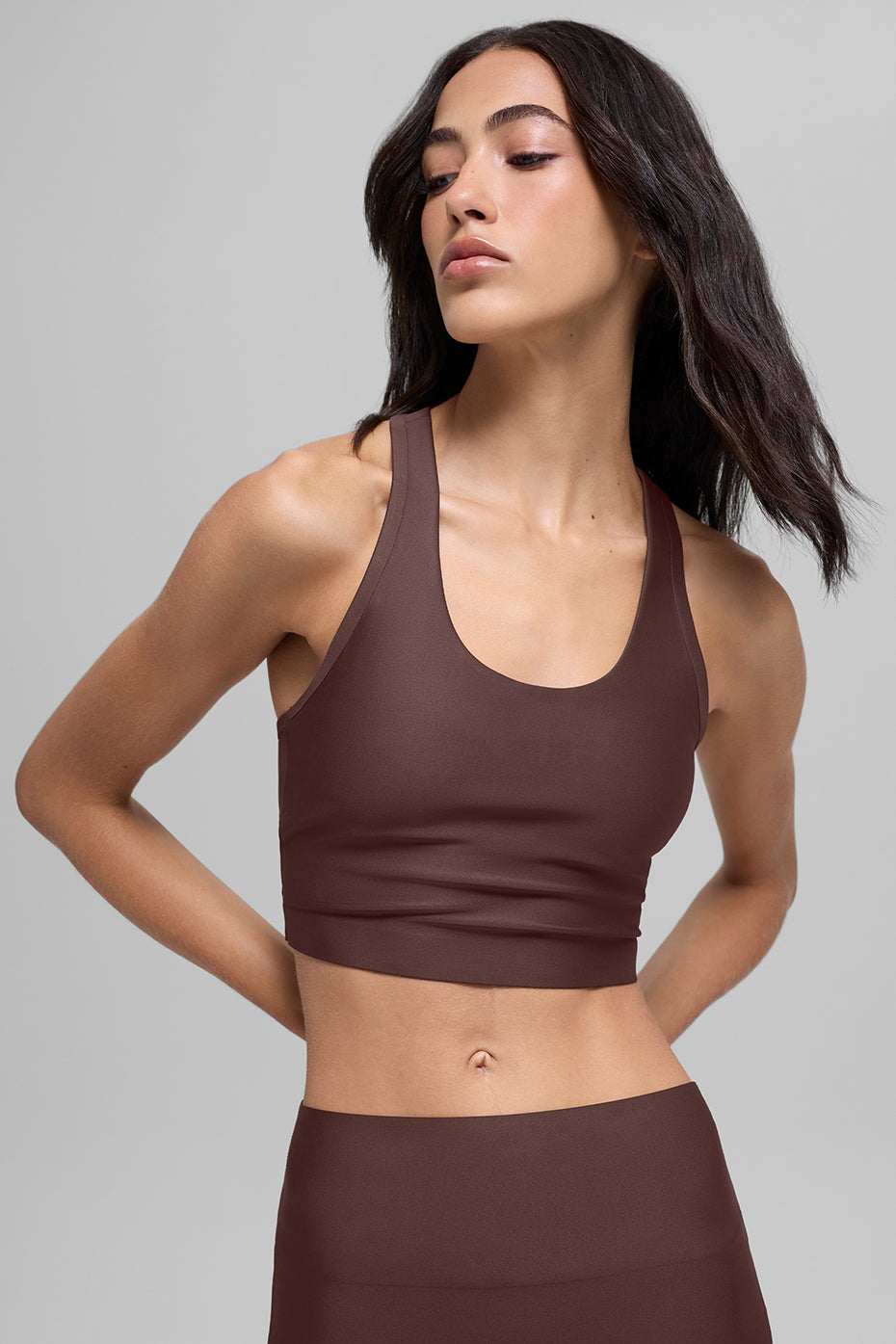 alo Airlift Super Sleek Bra Tank - Brownstone