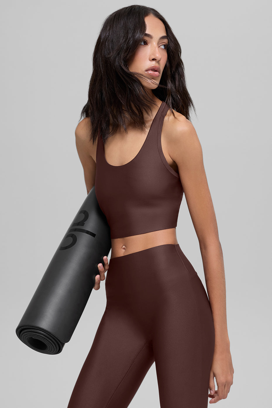 alo Airlift Super Sleek Bra Tank - Brownstone