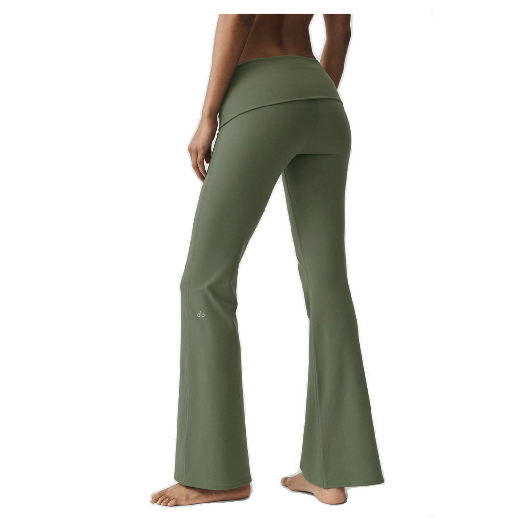 ALO ALO Softsculpt Foldover Flare Legging (Regular) - Bamboo Green