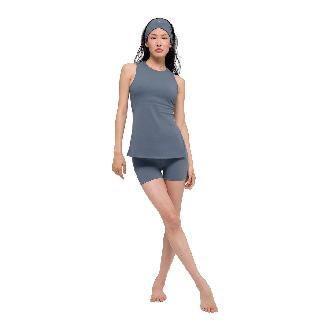 alo ALO Softsculpt Precision Full Length Bra Tank - Bluestone