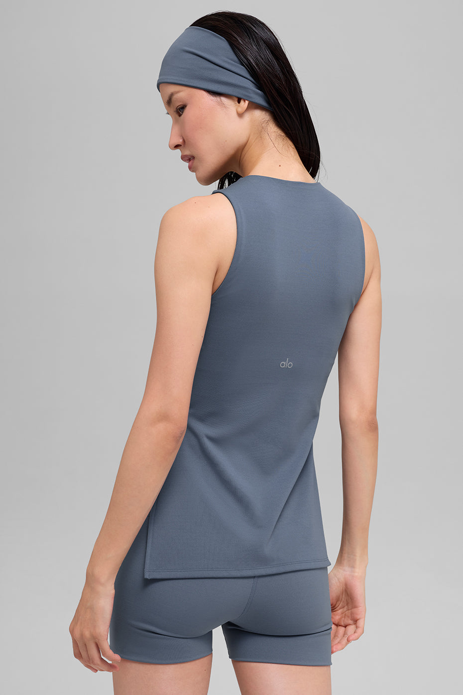 alo ALO Softsculpt Precision Full Length Bra Tank - Bluestone