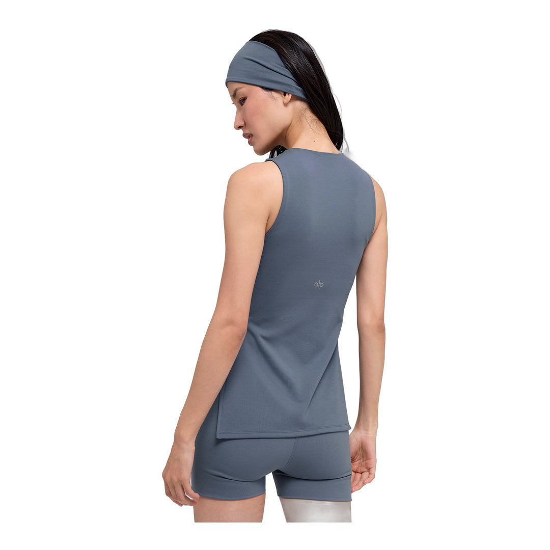 alo ALO Softsculpt Precision Full Length Bra Tank - Bluestone