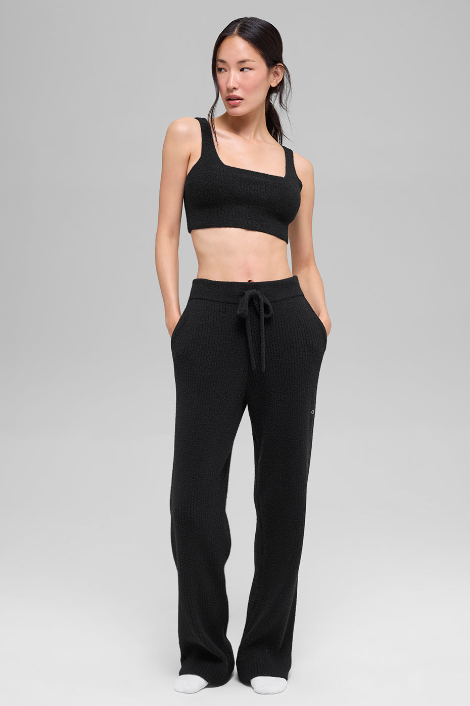 alo Snuggle Up Sweater Bra - Black