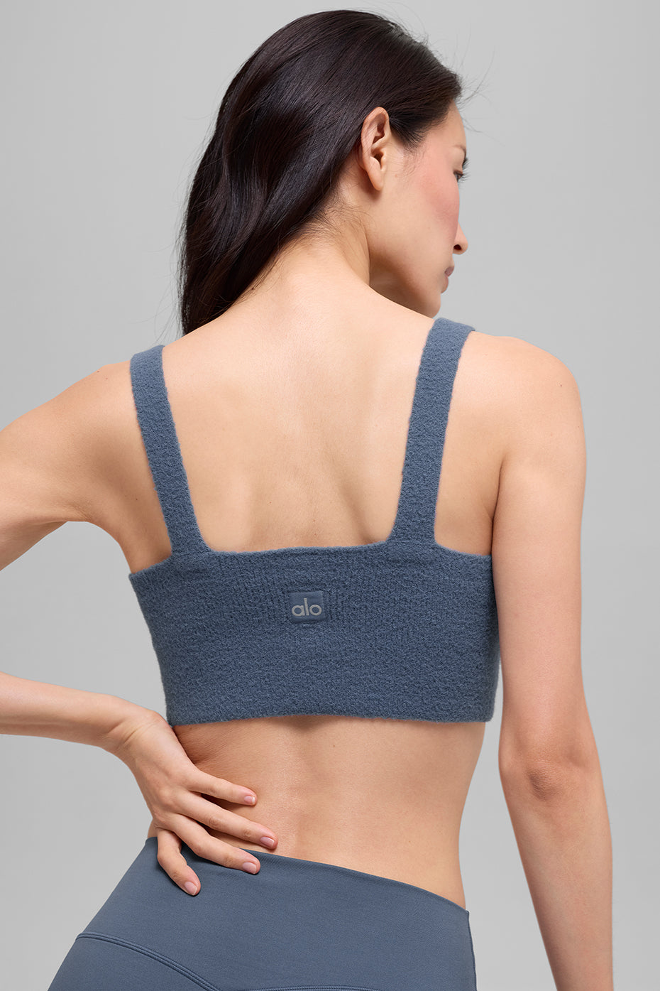 alo Snuggle Up Sweater Bra - Bluestone