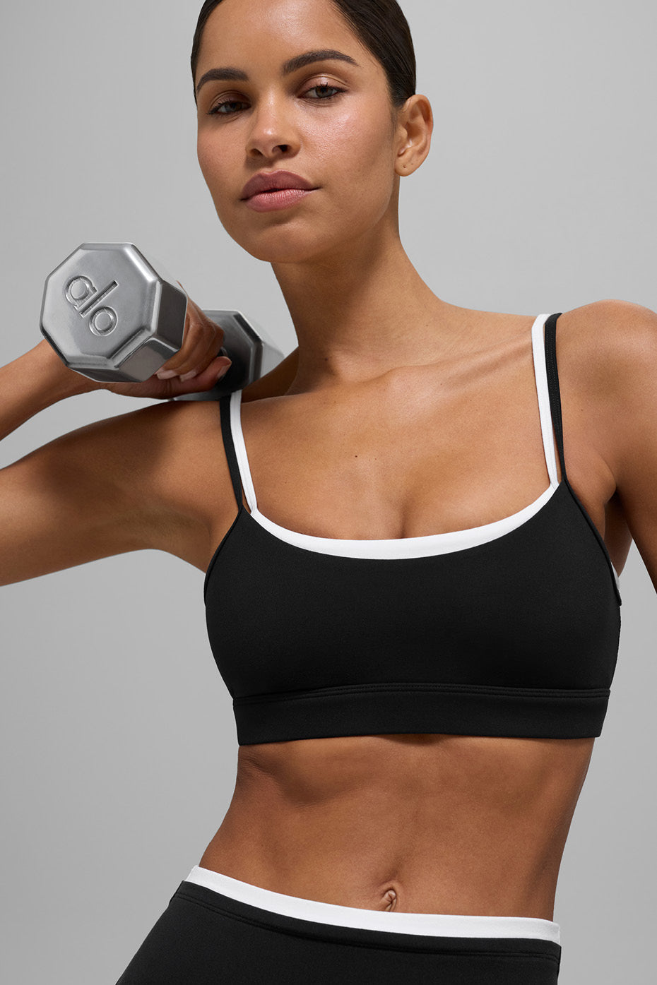 alo Airbrush Double Up Bra - Black/White