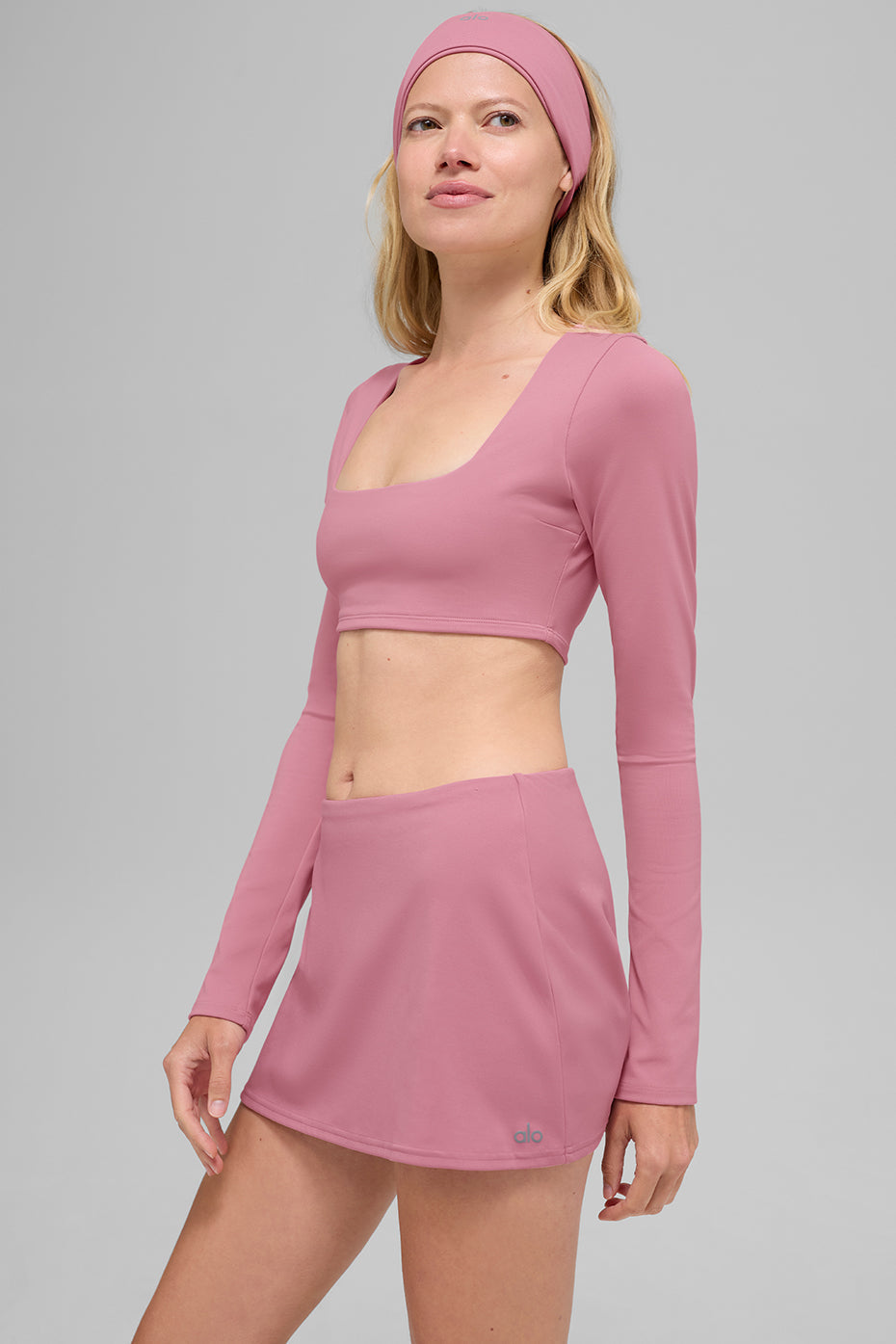 alo ALO Softsculpt Precision Long Sleeve Bra - Pink Wild Rose