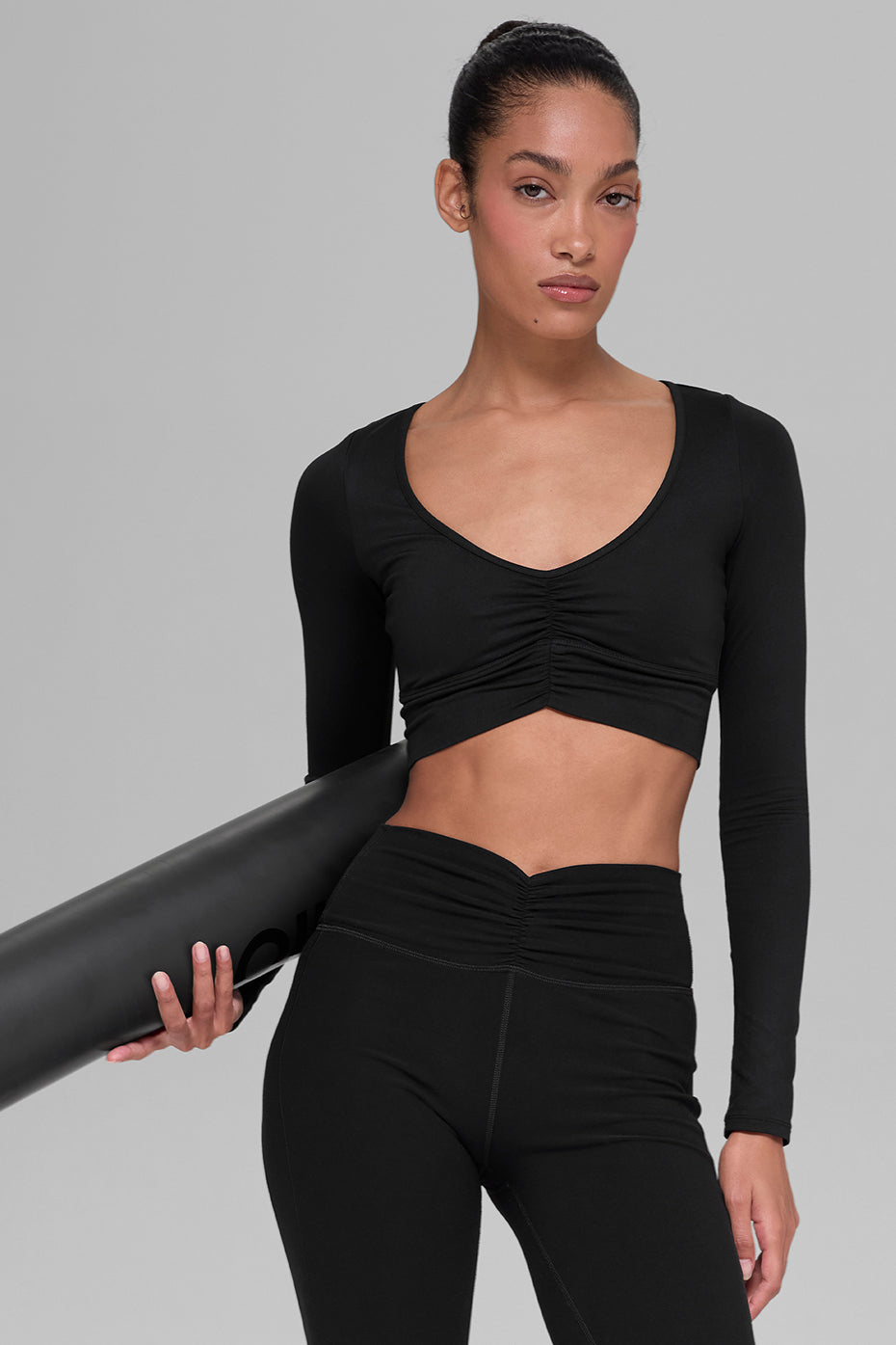 alo Alosoft Intuition Long Sleeve Bra - Black