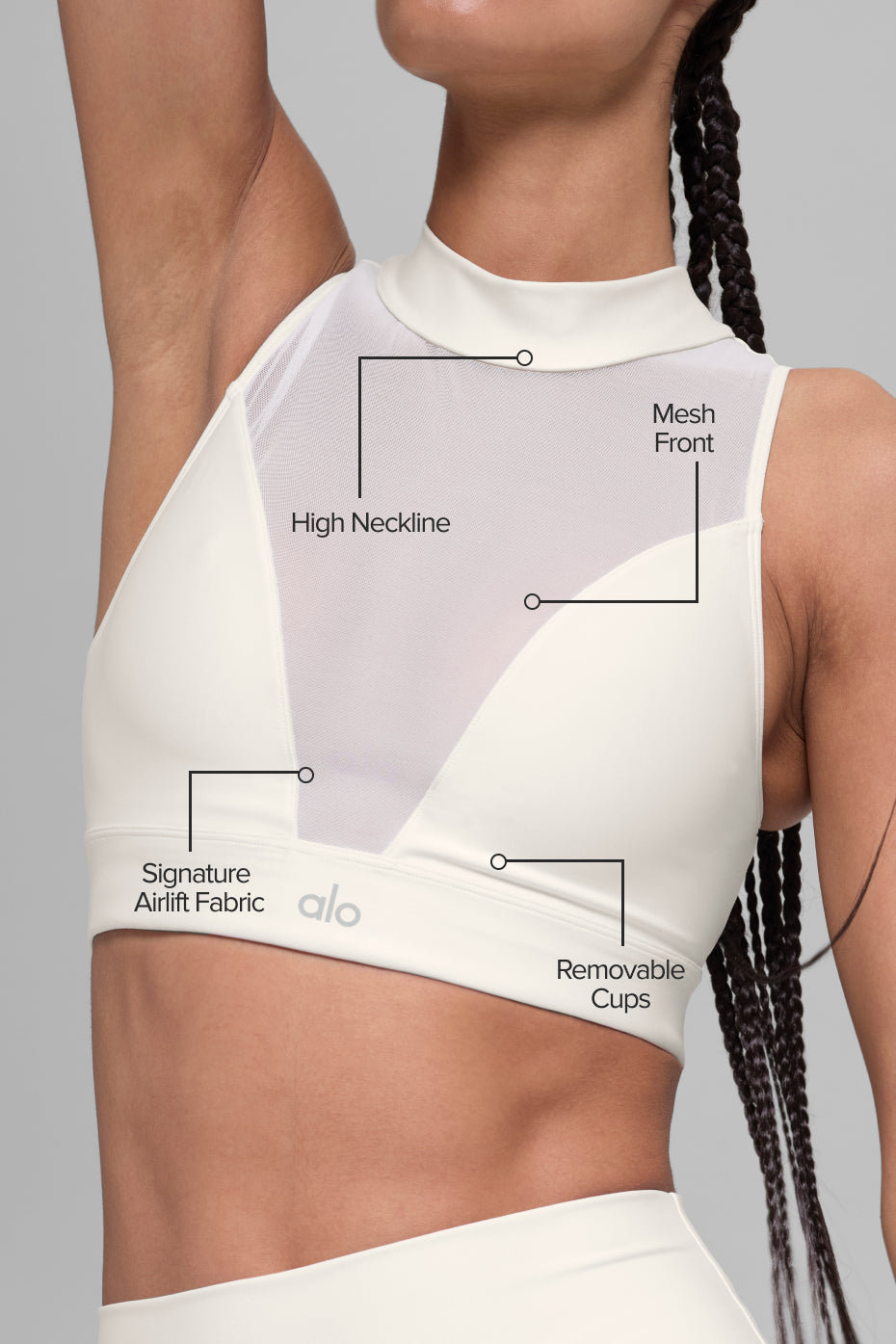 alo Airlift Mesh Infatuation Bra - Ivory