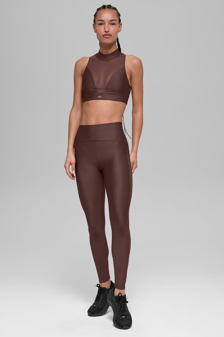 alo Airlift Mesh Infatuation Bra - Brownstone