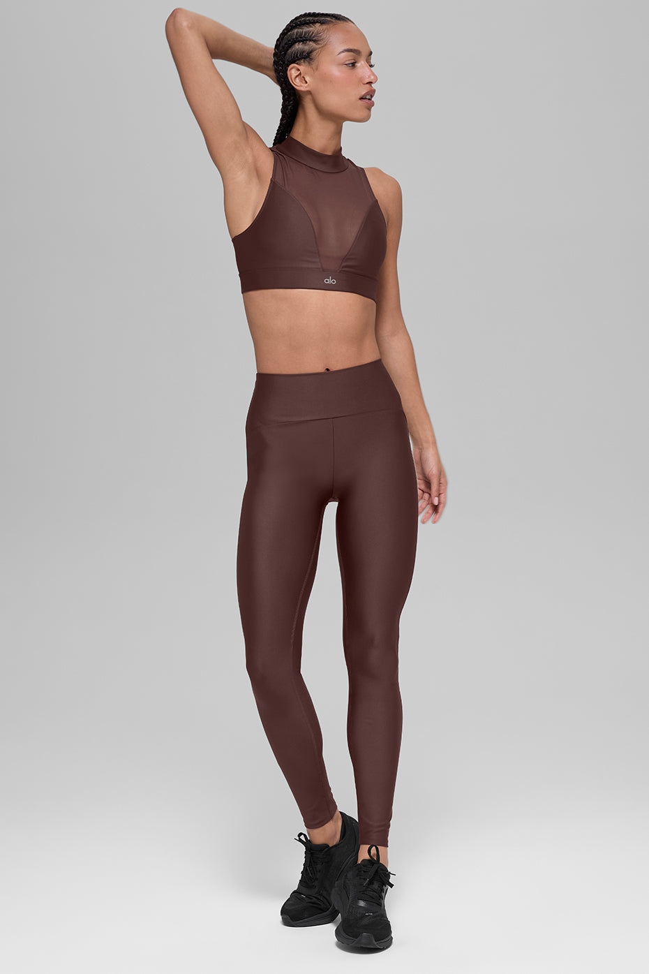 alo Airlift Mesh Infatuation Bra - Brownstone