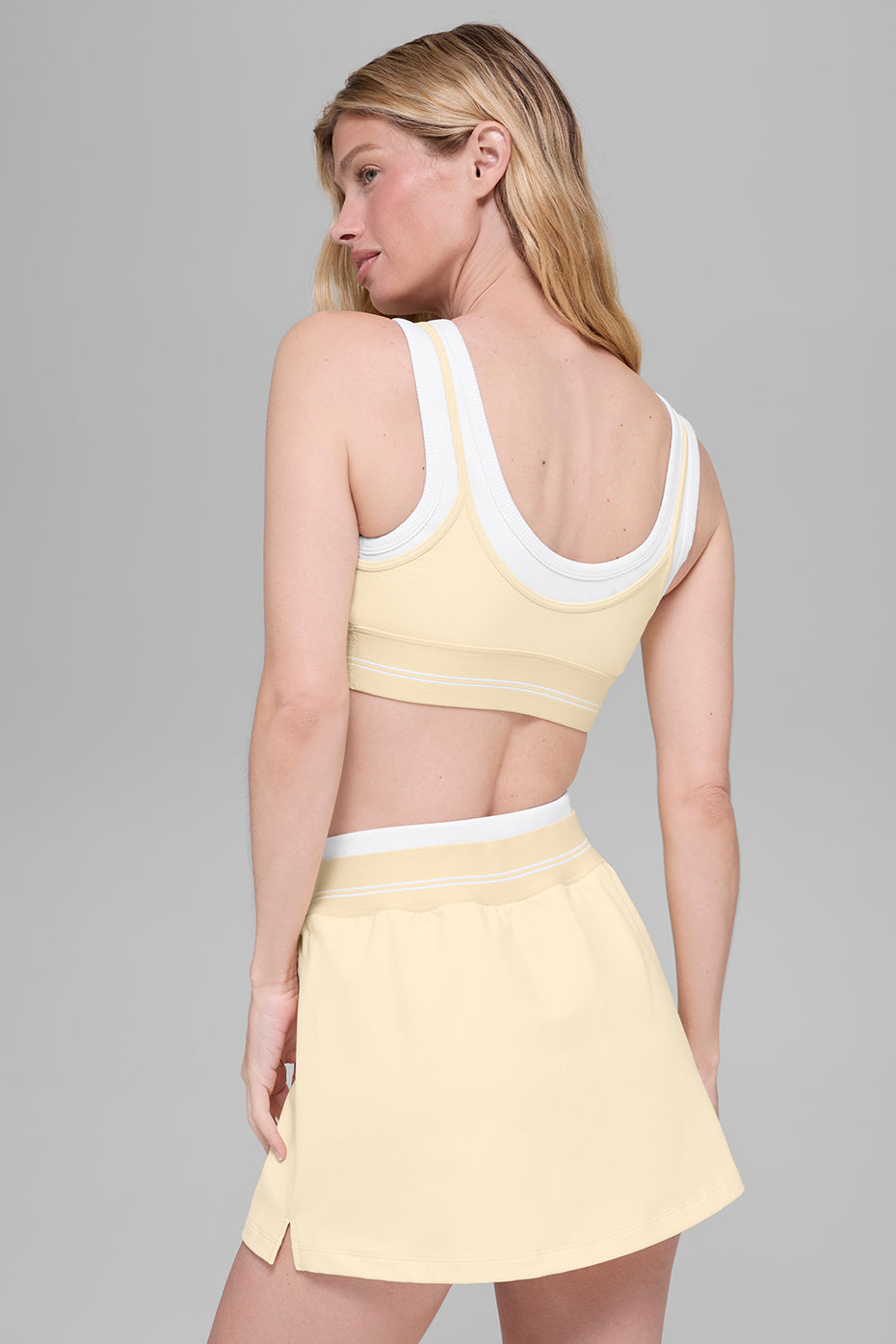 alo Airbrush Better Together Bra - Candlelight Yellow/White