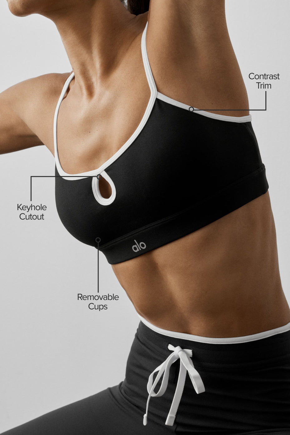alo Airbrush Race Pace Bra - Black/White