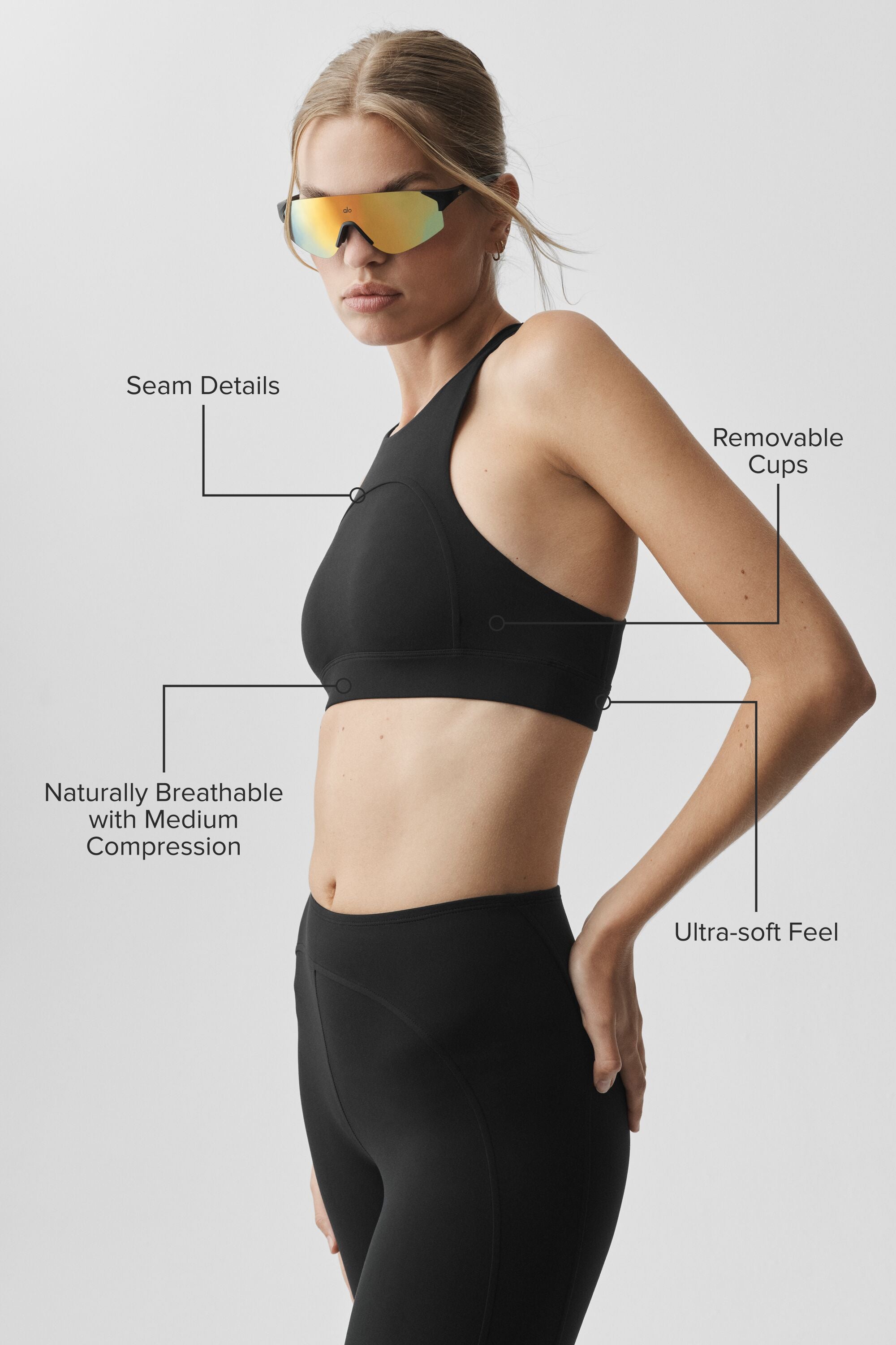 alo ALO Softsculpt Superset Bra - Black