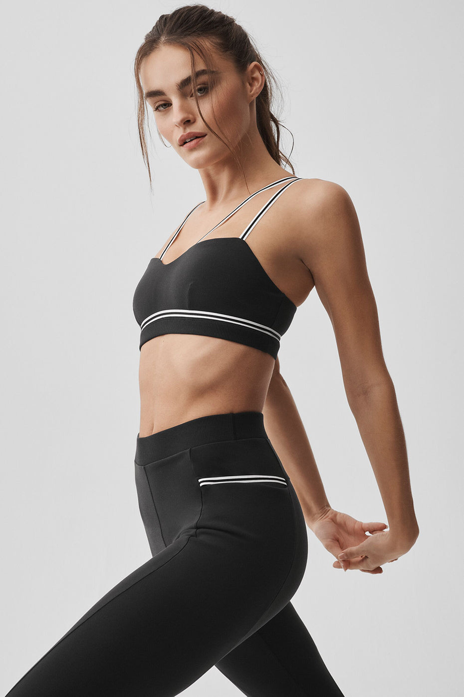 alo Airbrush Fast Track Bra - Black/White