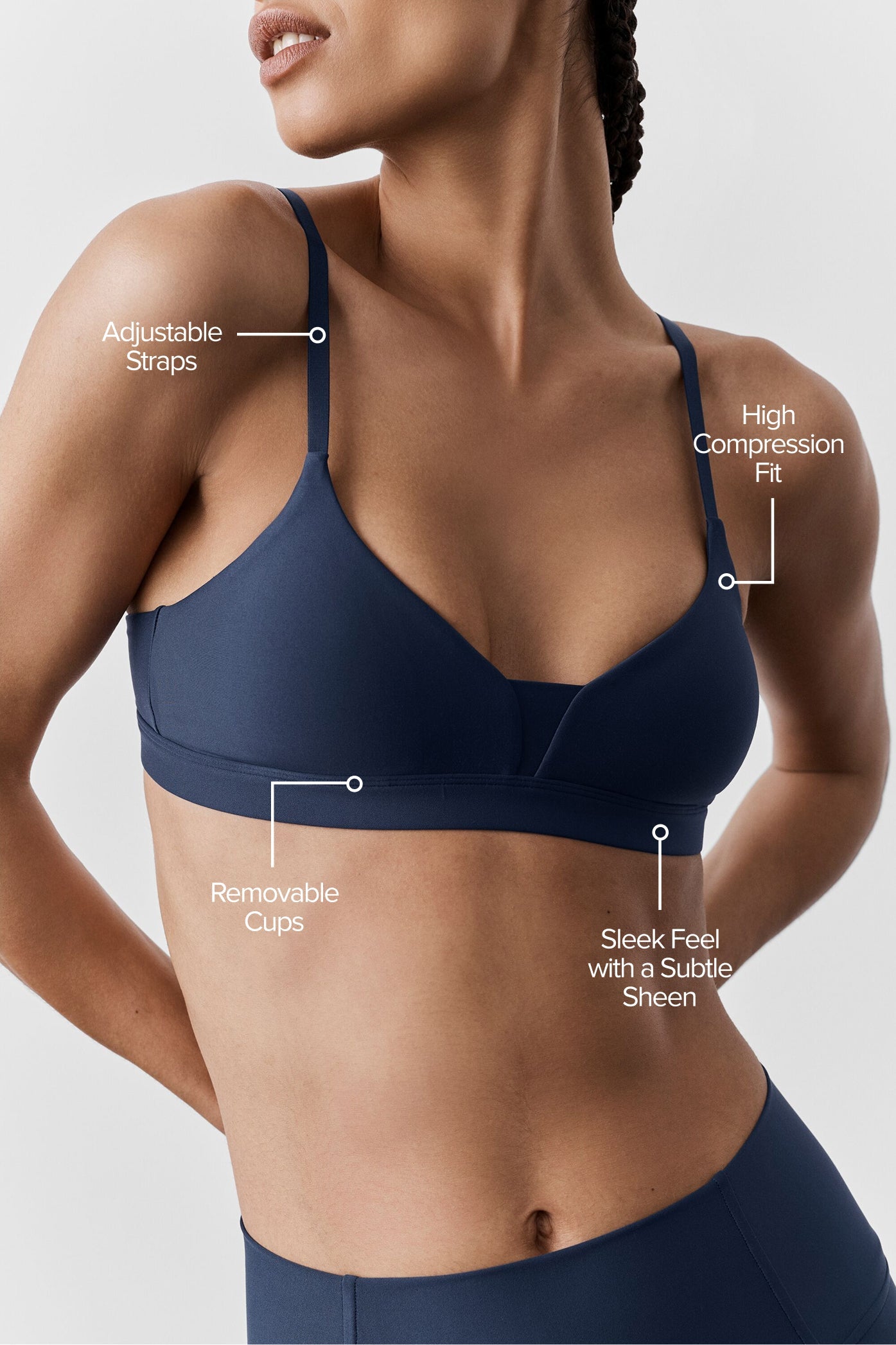 alo Airlift Fine Line Bra - Navy