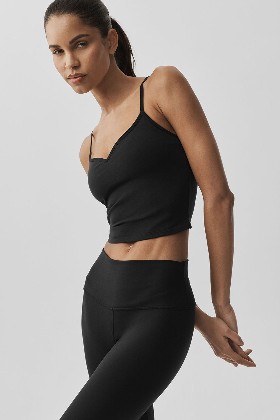 alo Airbrush Refined Bra Tank - Black