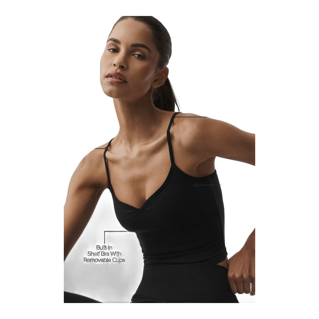 alo Airbrush Refined Bra Tank - Black