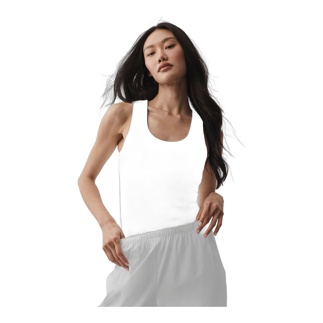 alo ALO Softsculpt No Nonsense Bra Tank - White