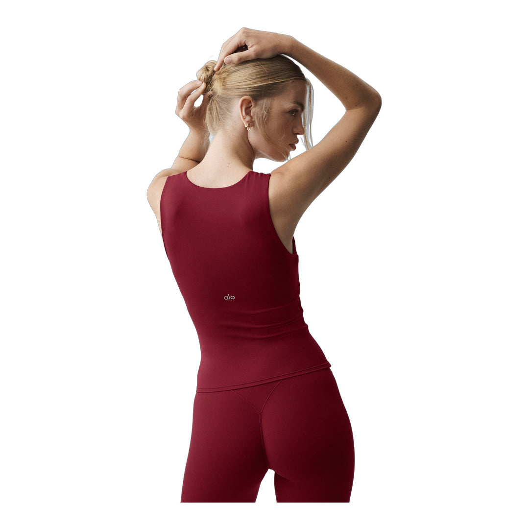 alo ALO Softsculpt No Nonsense Bra Tank - Summer Romance Red