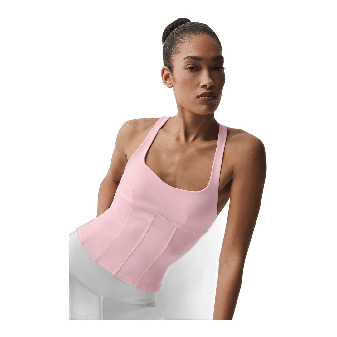 alo Airbrush Sparks Fly Corset Tank - Vintage Pink