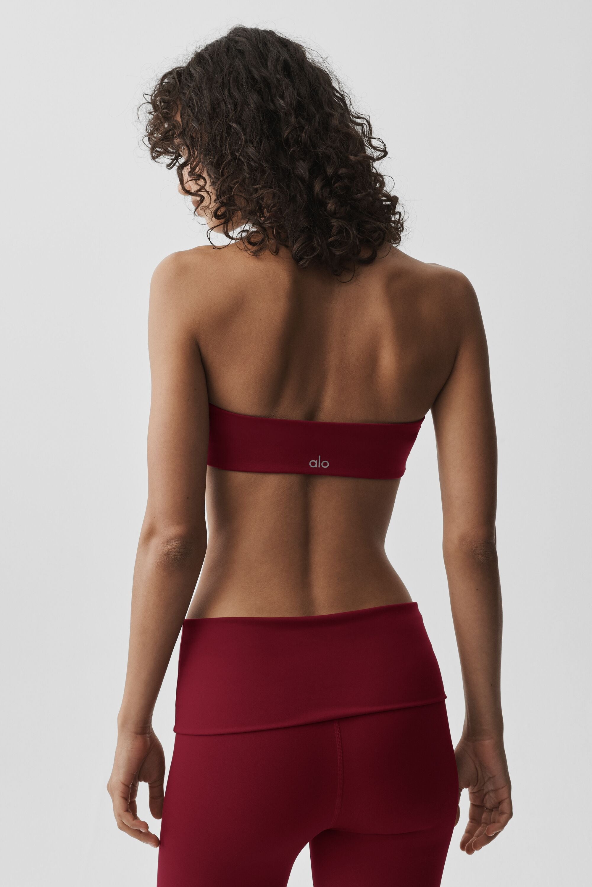 alo ALO Softsculpt Feel The Heat Halter Bra - Summer Romance Red
