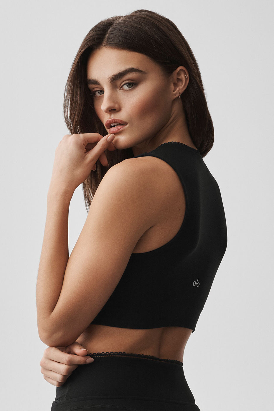 alo Alosoft Affection V-Neck Bra Tank - Black