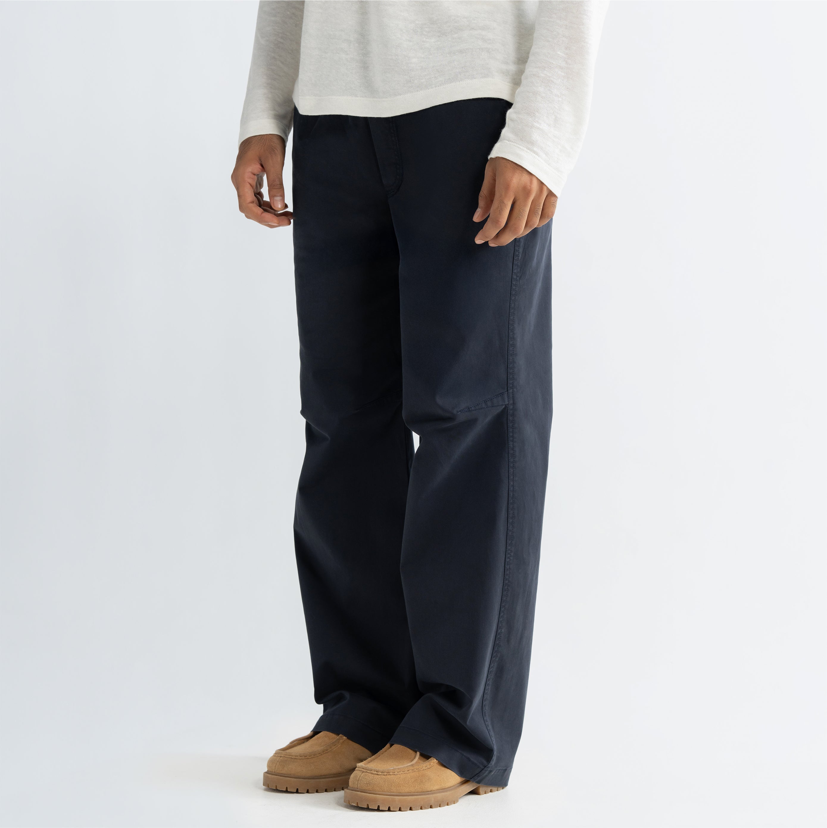 KNEE DART COTTON PANTS