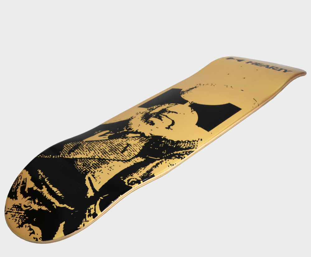 Hearty Skateboard Deck Etching  Gold 7.375", 7.75" & 8.125"
