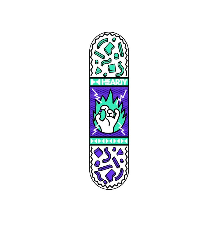 Hearty Skateboard Deck Take a Chill Pill Teal Blue- 8.0", 8.125" & 8.25"