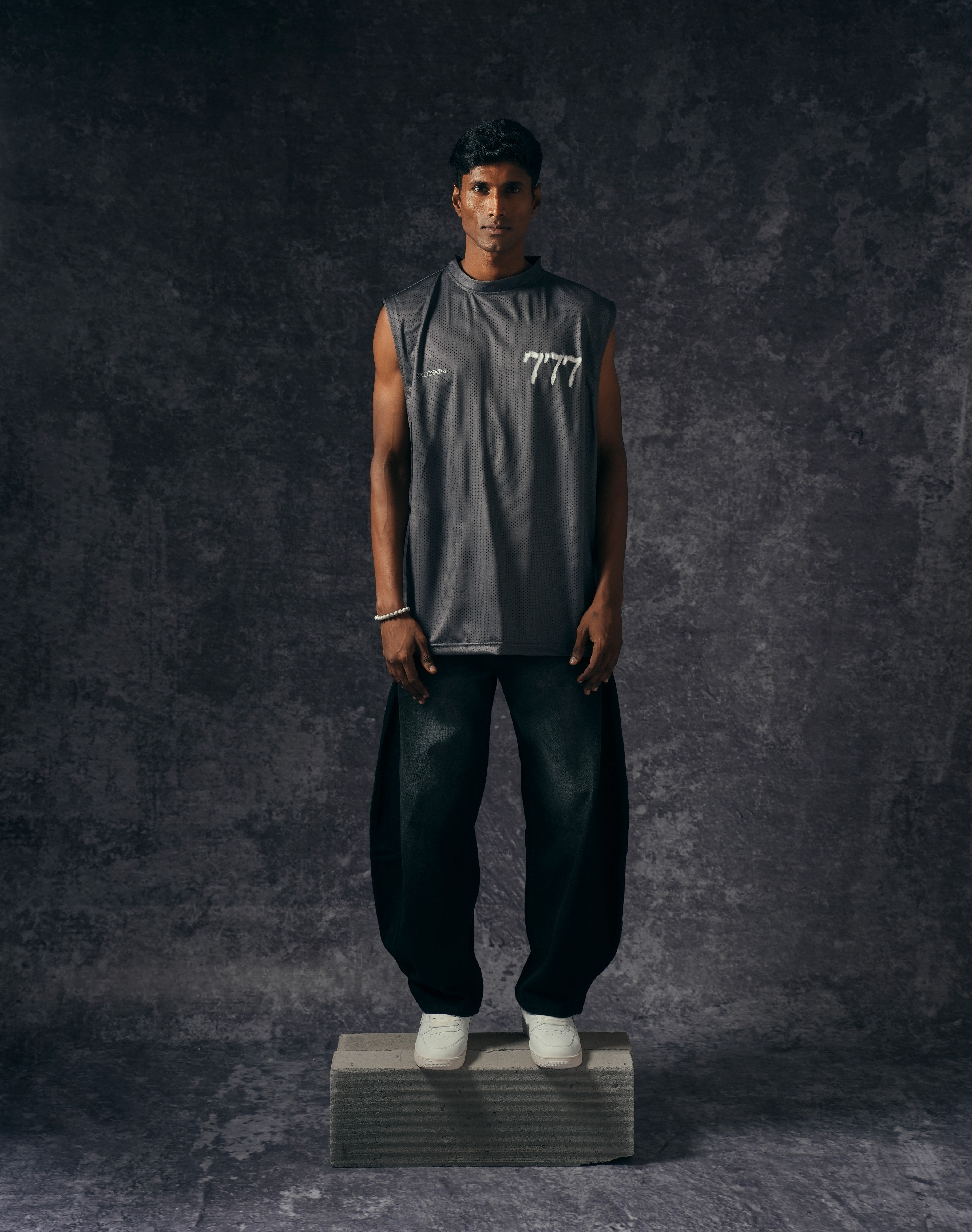 777 Grey Basic Sleeveless Jersey