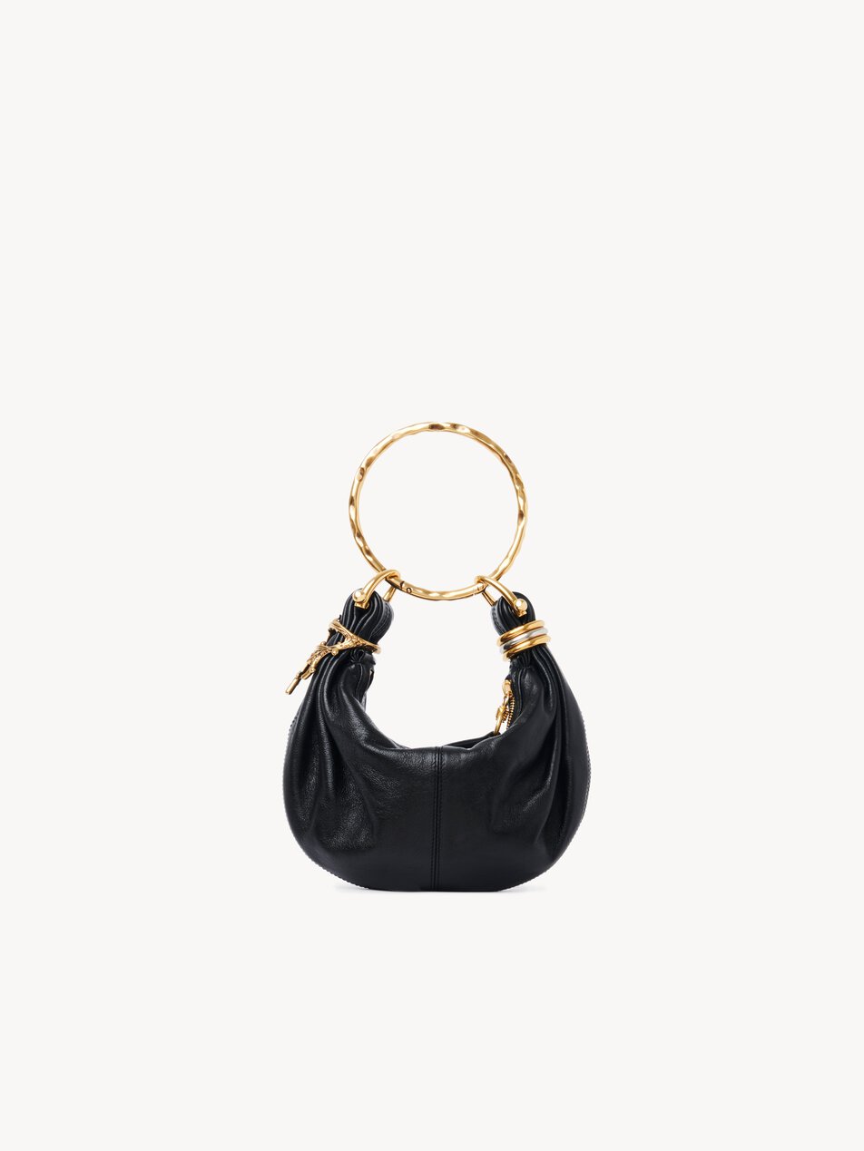 CHLOE Mini Bracelet Hobo bag in grained leather Black