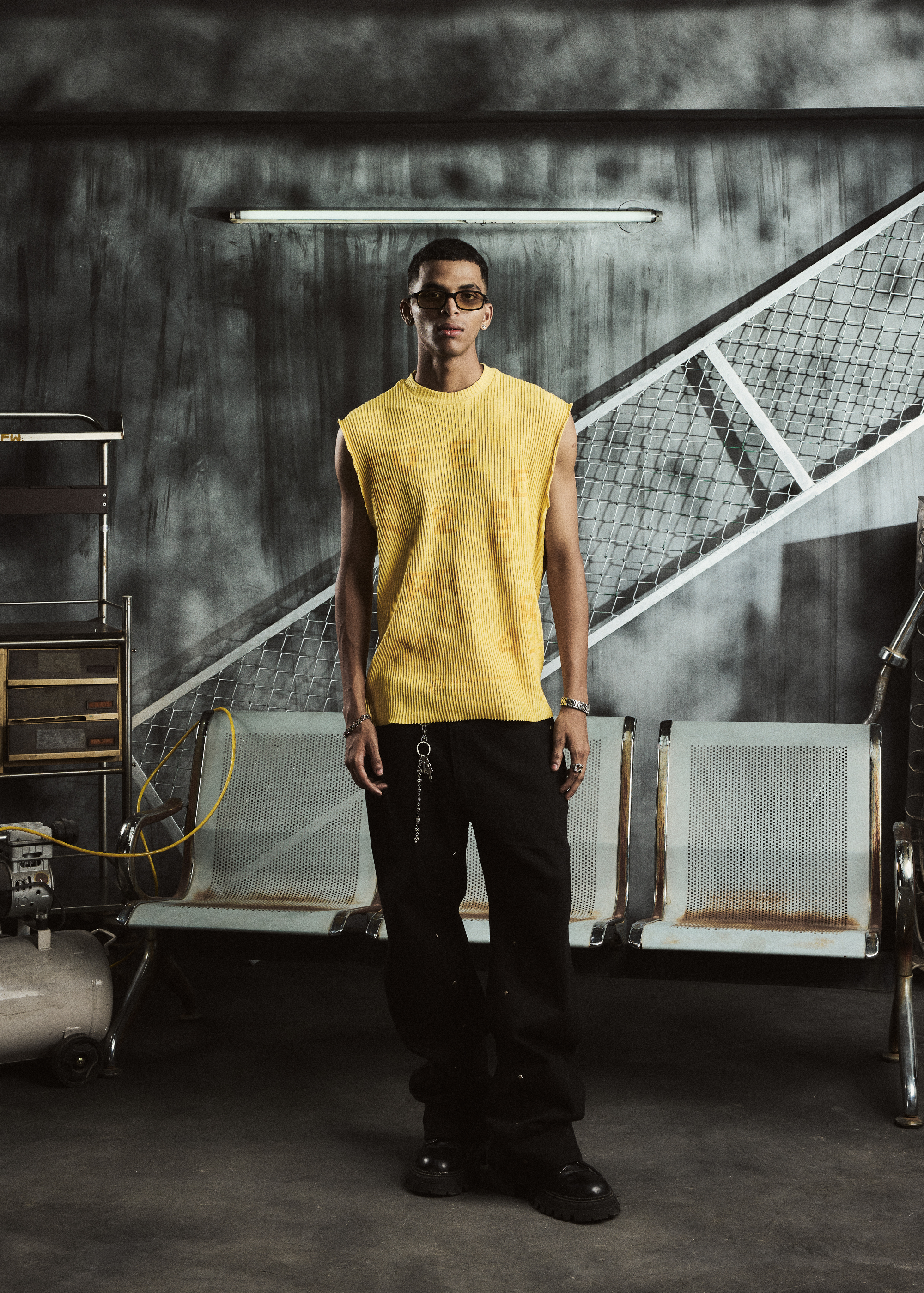error ribbed tank - yellow