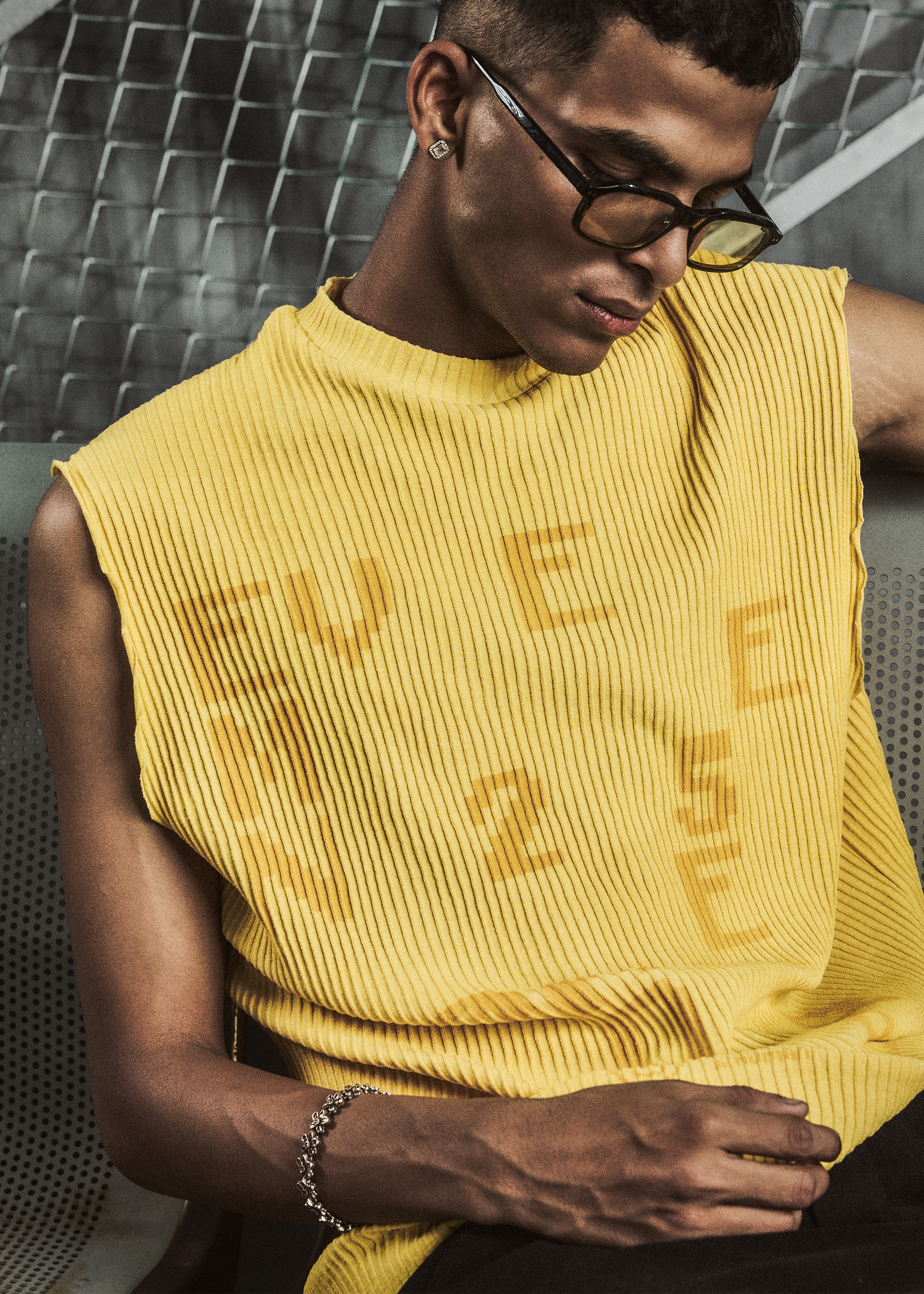 error ribbed tank - yellow