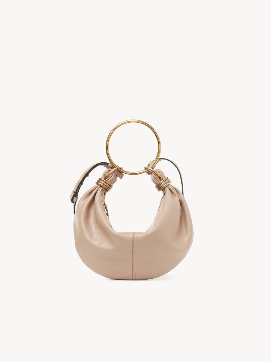 CHLOE Small Bracelet Hobo bag in grained leather Boyish Brown