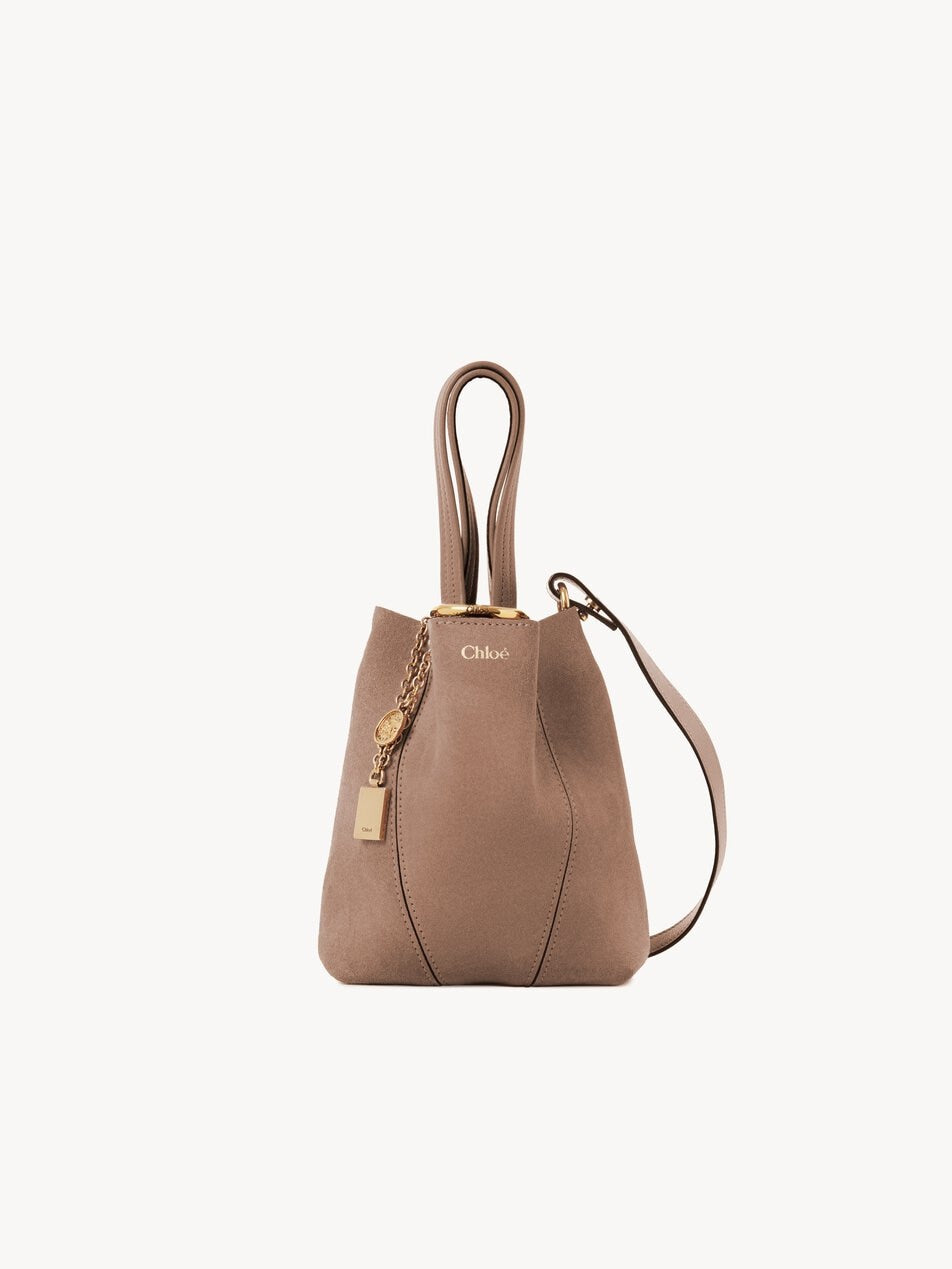 CHLOE Small Chloé Spin tote bag in suede leather Motty Grey