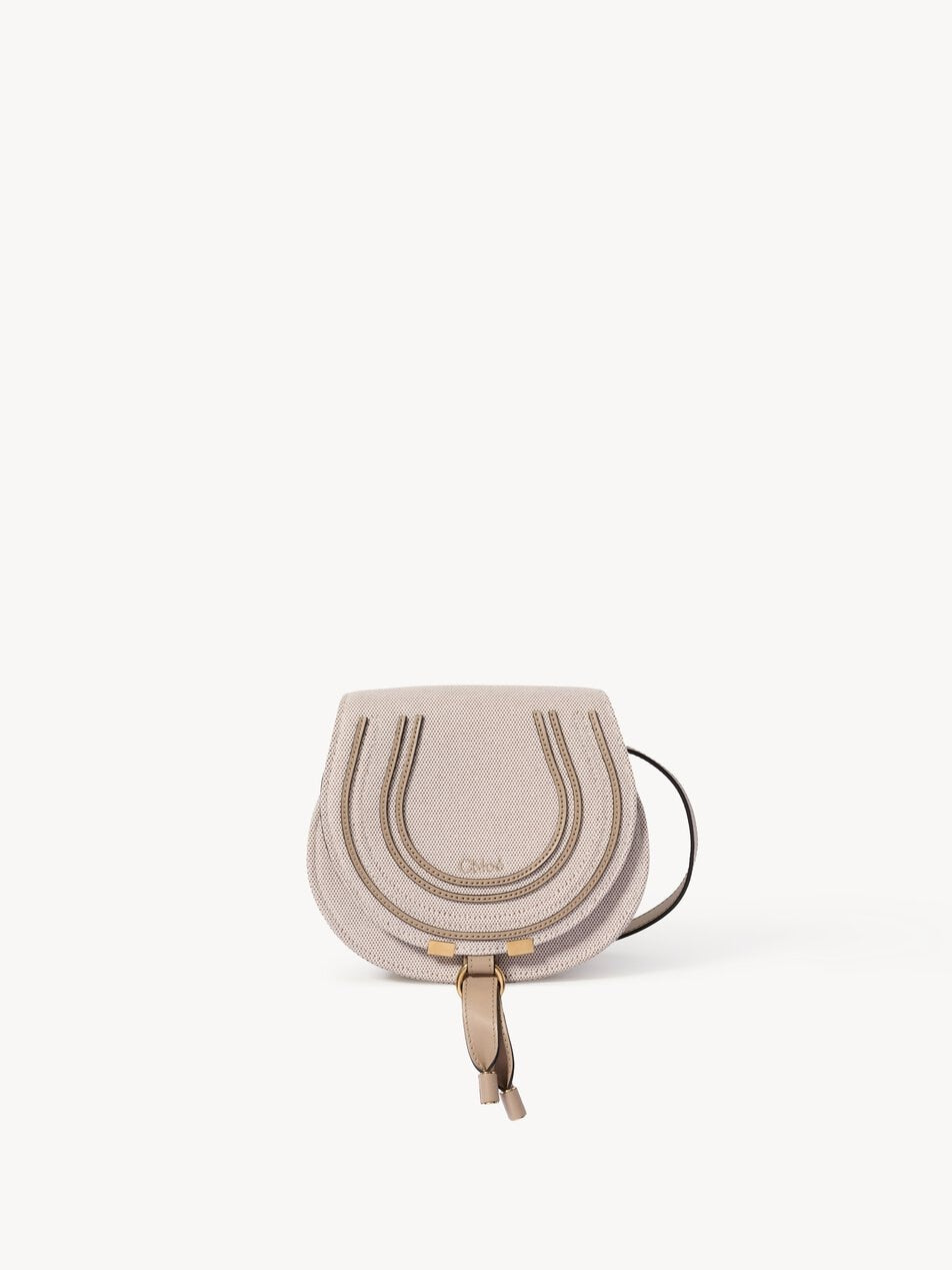 CHLOE Small Marcie saddle bag in canvas Boyish Brown