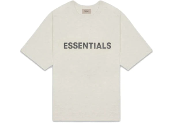 Fear of God Essentials Boxy T-Shirt Applique Logo Light Heather Oatmeal|ESSENTIAL T-SHIRT