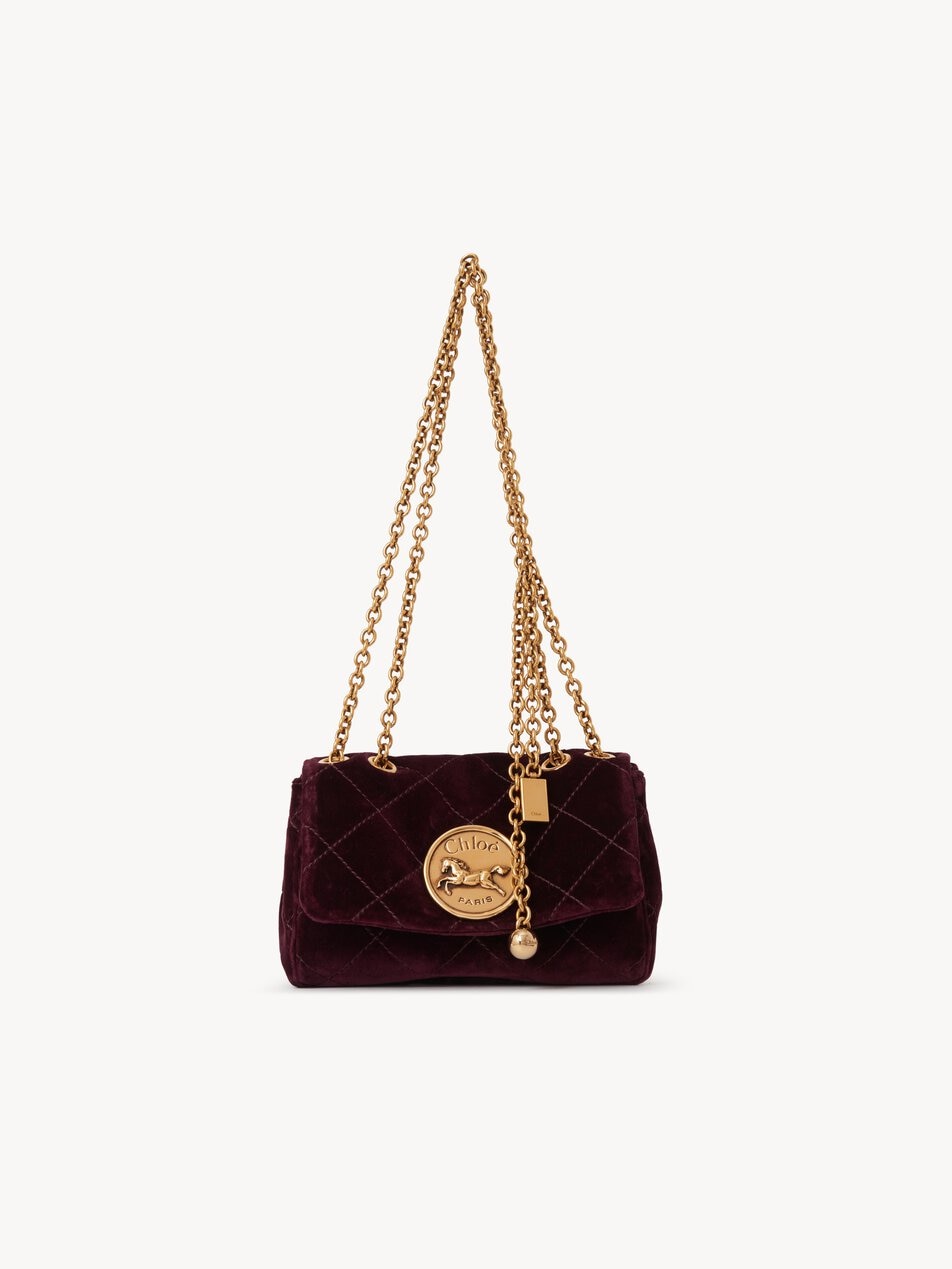 CHLOE Small Chloé Heritage shoulder bag in velvet Crafty Brown